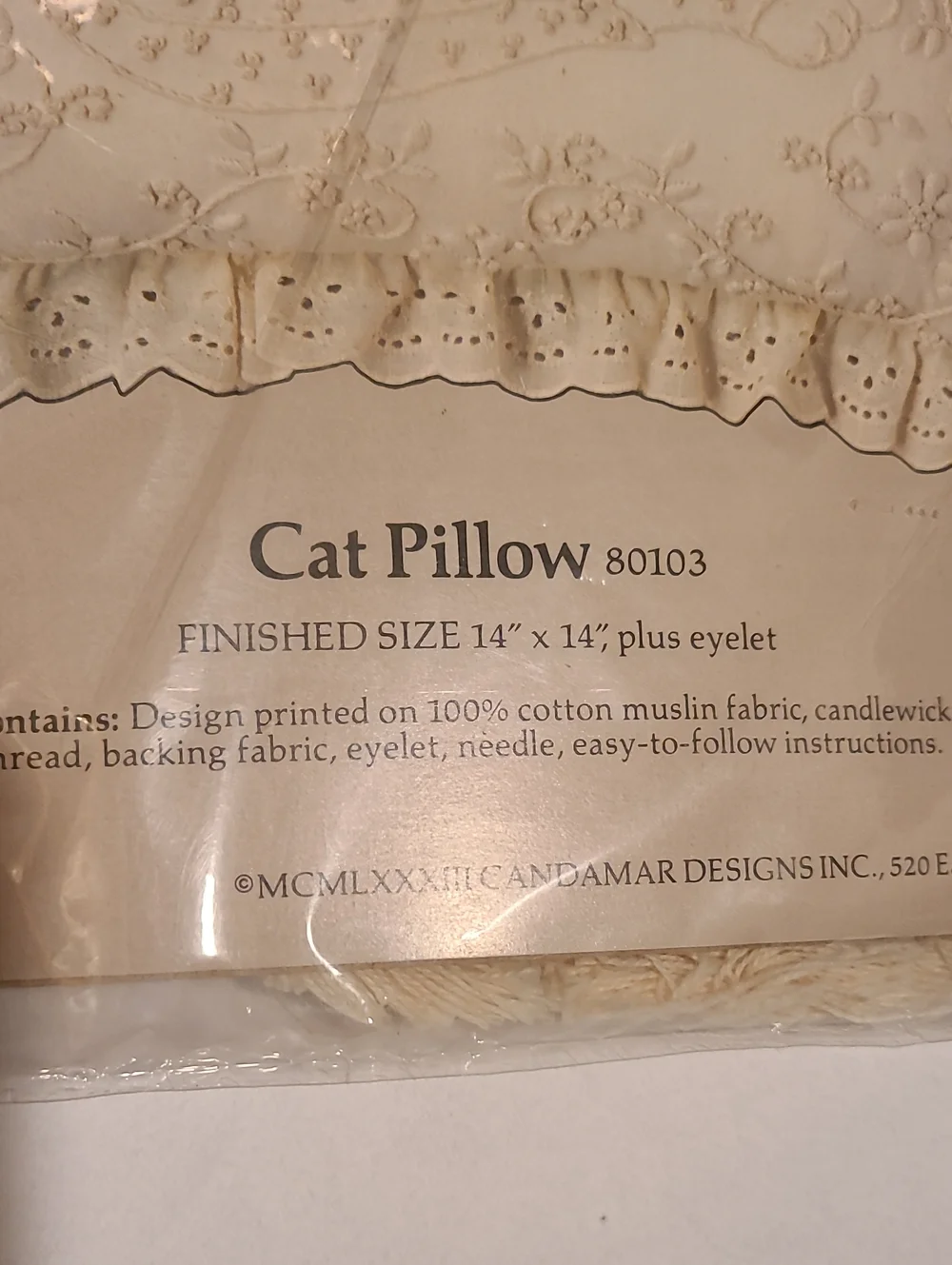 Something Special Cat Pillow Cross Stitch, NWT Needle Sew Yarn